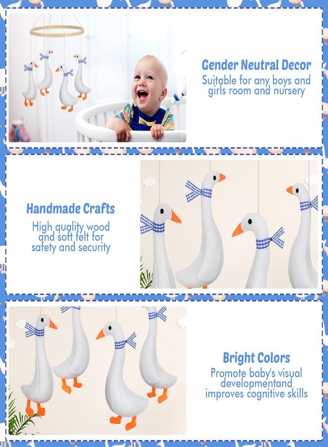 Silipull Goose Baby Mobile for Crib Goose Crib Mobile for Boys, Girls Felt Duck Nursery Decor 4 Hanging Felt Geese for Baby Shower Gift, Bassinet Toddler Room Decor, Gender Neutral Newborn Gift - Image 5